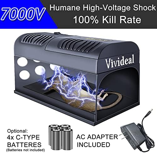 Стапици на електрични стаорец - Хумана стапица на глувчето Внатрешен инстантно убивање со моќен напон, ефикасен стаорец Запер за дома, стапици