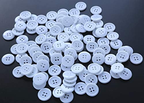 Копчињата бела боја на Гансија 23/32 инчи шиење на копчето за шиење на кошула или занаетчиска пакет од 100 парчиња