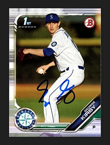 Georgeорџ Кирби Автограмирана 2019 година 1 -ви Bowman Draft Rookie Card BD -115 Seattle Mariners Ask 206035 - Бејзбол плоча за