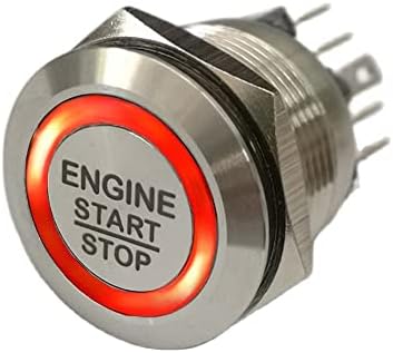 Дасеб 22мм 25мм ласерски мотор СТАРТ Стоп прстен осветлен моментален прекинувач за копче за притискање+CE+ROHS