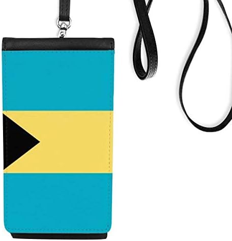 Националното знаме на Бахами, Северна Америка, Телефонски паричник, чанта што виси мобилна торбичка со црн џеб