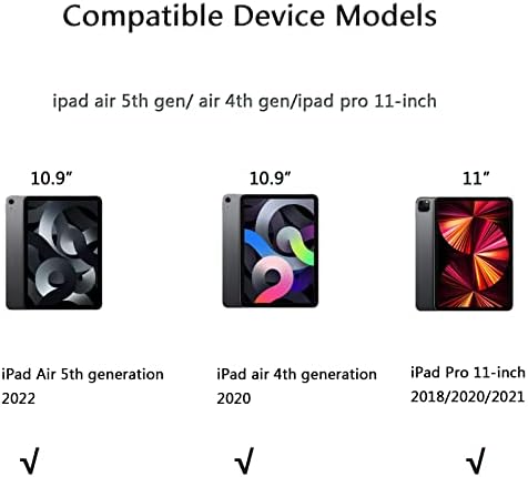 3 Заштитник на екранот на пакувања компатибилен со iPad Air 5 -та 4 -та генерација, iPad Pro 11 инчи Сите модели таблета - калено стакло, компатибилен