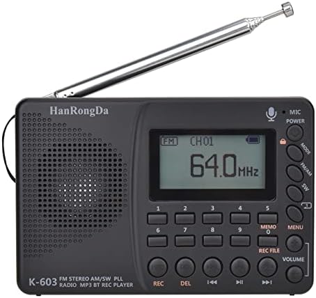 Hanrongda Shortwave Radio, AM FM Digital Radio, снимање на радио поддршка, снимање на LCD дисплеј, тајмер за спиење, бас звучник