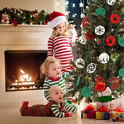 Yapopi 27 парчиња почувствувале Божиќни украси, Божиќ што виси декор со снегулка/ Среќна Божиќна рунда за деца за деца