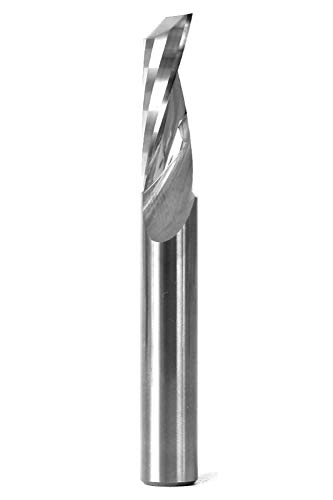 Yonico Solid Carbide Single Flute Upcut End Mill Router Bits CNC Spiral O FLUTE 3/8-инчен дијаметар 3/8-инчен Shank 31017-SC