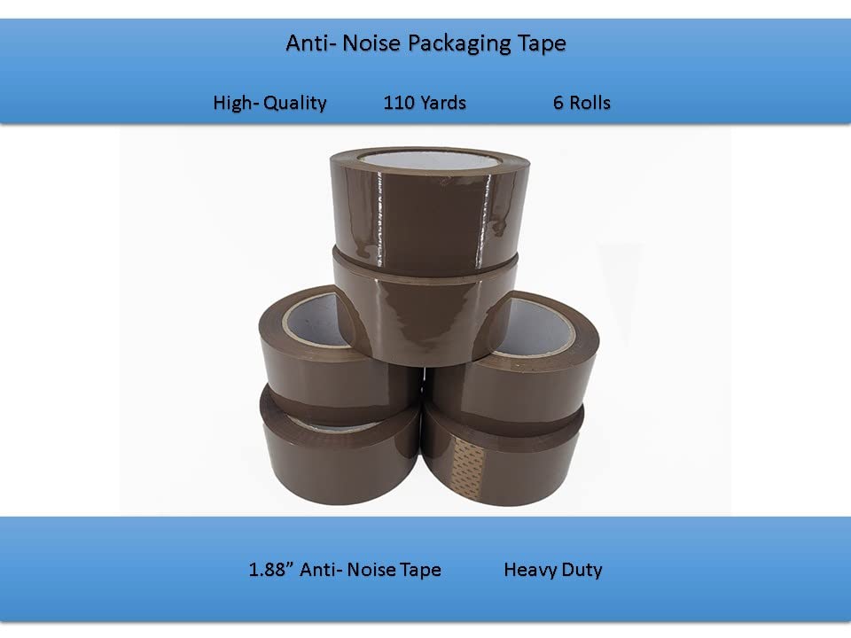 Браун тивка лента за пакување 2 ширина на инчи x 110 јарди, индустриска тешка лента за пакување без бујна пакување за тивко пакување превозот
