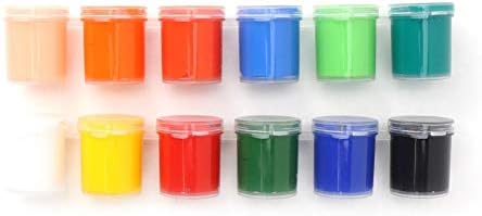 12 бои пропилен пигмент флуоресцентен неонски фосфор со палета и 2 сликање на пенкала за сликање
