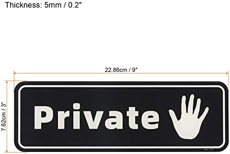 Знак за приватна врата од Патикил, акрилик 9 x3 налепница за приватност за приватност за канцелариски домови за деловни активности,