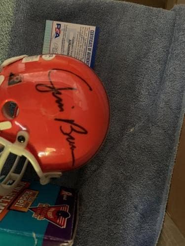 Jimим Браун Jimими Ридл мини шлем автоматски потпишан автограм PSA/DNA Football NFL - Автограмирани фотографии од MLB