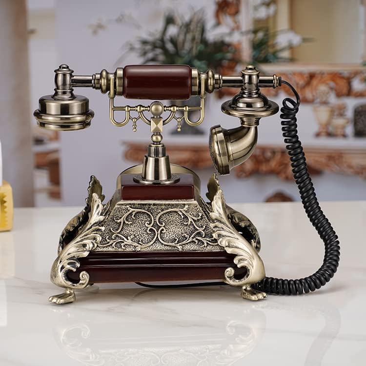 Gayouny push-to-бирање телефонски стил на европски стил жичен телефонски телефонски ретро фиксна телефон за квадратни фиксни