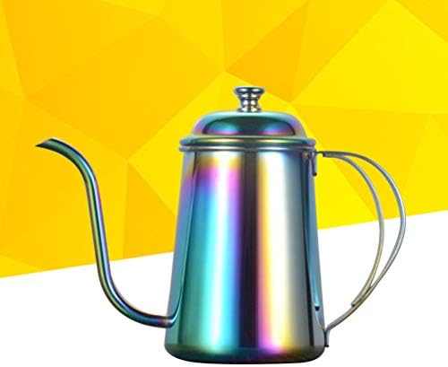 Doitool чајник, 1 парчиња 650мл не'рѓосувачки челик капе кафе сад со долга уста шема чајник 650ml кујна алатка за вода тегла тегла Jar
