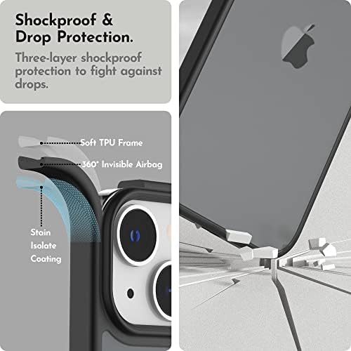 Ниуниси Мат Компатибилен Со Iphone 14 Случај Со Заштитник На Екранот, Кутија Отпорна На Удари На Целото Тело Со Заштитник На Камерата Проѕирен