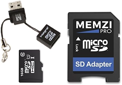 MEMZI PRO 16gb Класа 10 90MB / s Микро Sdhc Мемориска Картичка Со Sd Адаптер и Микро USB Читач За Oukitel K Серија Мобилни Телефони