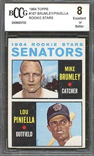 Мајк Брумли/Лу Пиниела дебитантска картичка 1964 Топс 167 Сенатори BGS BCCG 8 - Бејзбол картички за дебитант