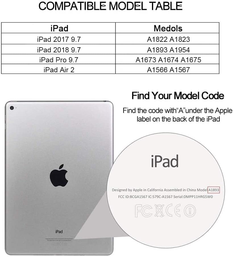 CASZONE iPad 9.7 инчи 6/5-Та Генерација Случај, Тешки Ударни отпорни Ipad Воздух 2/iPad Pro 9.7 Случај Со Kickstand, Треба Ремени За