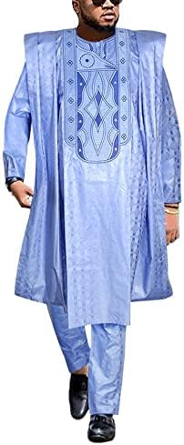 Традиционална Африканска Облека За Мажи Везови Од Агбада На Нигериец Базин Рише Бубу Облека