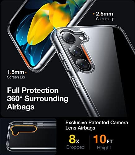 Torras Diamond Clear Дизајниран За Samsung Galaxy S23+ Плус Случај 6,6 инчи, Непожолтување, Тестиран Пад На Воено Одделение, Заштитен Заштитен