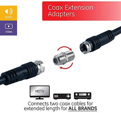 Коаксијален кабел со ge 6 fg6 Quad Shield, 3 GHz во wallид, 4 Coax кабелски спојници женски до женски, двонасочен кабелски разделник