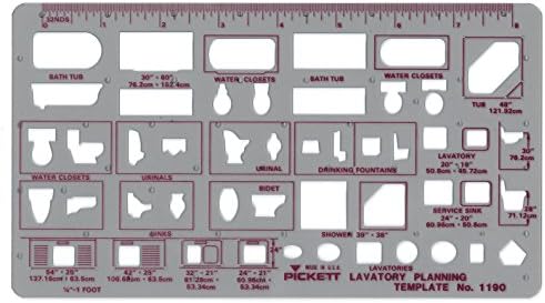 Шаблон За Планирање На Тоалетот Пикет, Скала Од 1/4 Инчи