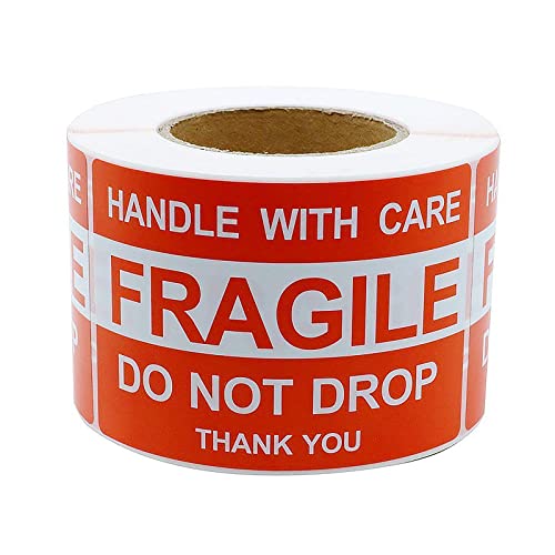 Besteasy Fragile налепници, 4'‘x 6 '' Не испуштајте етикети, ракувајте се со етикети за испорака, голема кревка - постојана