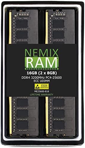 Nemix RAM меморија 128 GB DDR4 3200MHz PC4-25600 ECC UDIMM компатибилен со Dell PowerEdge T350 сервер