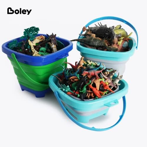 Boley 4pk преклопна корпа, голема кофа со склопување на силикони, корпи со повеќе употреба, корпа за склопување, играчки на песок на плажа