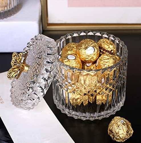 Genigw стакло бонбони тегла за складирање креативна дневна соба накит со кутија за накит за кутии дома