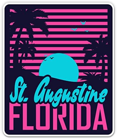 Налепница Свети Августин Флорида - налепница за лаптоп 3 - водоотпорен винил за автомобил, телефон, шише со вода - Деклас на Свети Августин