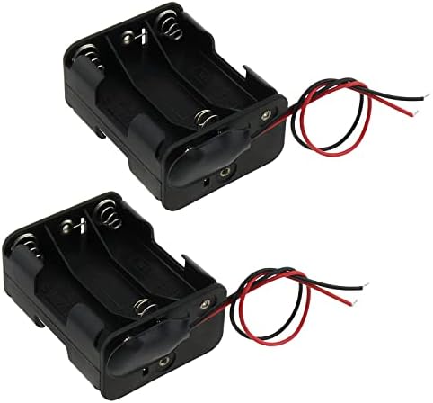 ДРЖАЧ ЗА Батерии ZZHXSM 2set 6x1, 5V Box Задебелена Кутија За Батерии Со Стандарден Приклучок За Прицврстување На Жичен Клип За Батерии Од