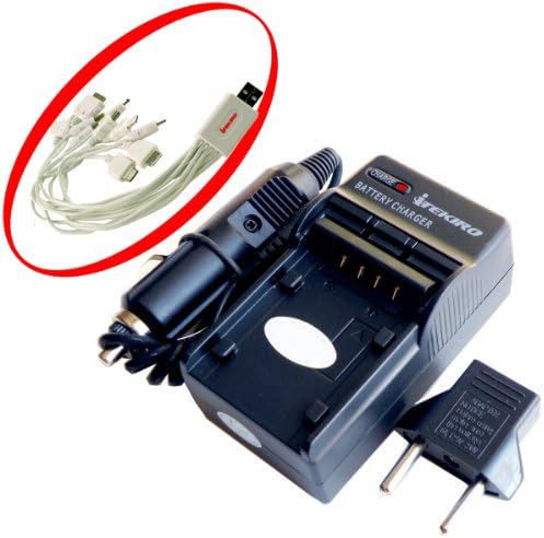 Itekiro AC Wall DC Car Battery Chit Chit For Panasonic SDR-H80R + Itekiro 10-во-1 USB кабел за полнење