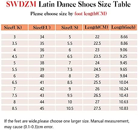 SWDZM жени латински танцувачки чевли Rhinestones салса салса Партија за изведување на глуждот танцувачки чизми со висока пета, Model-qjw9004