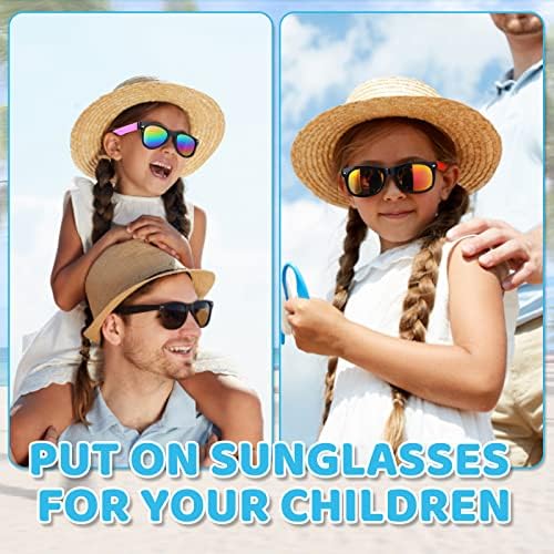 36 Пакет Деца Очила За Сонце Масовно Партија Фаворизира За Деца 4-8-12 80-Тите Стил Неонски Очила за Сонце СО Ув400 Заштита Добрите