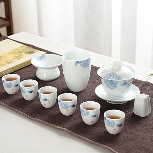 Ганфарен Креативно рачно насликан бел порцелан Кунг Фу чај сет покриен сад керамички чај чаша сет комплетен