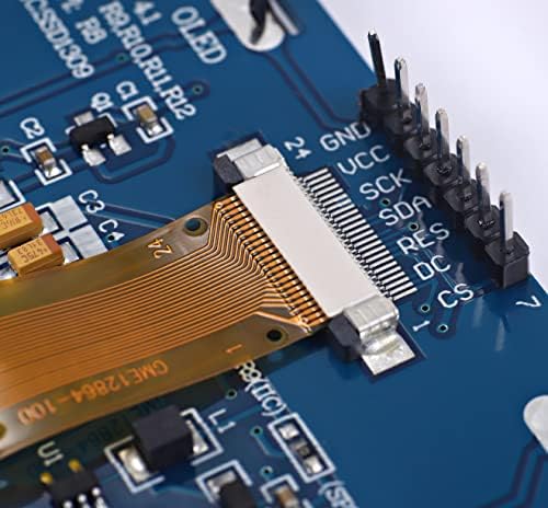 Teyleten Robot 2,42 инчи 128x64 OLED LCD дисплеј модул SSD1309 7 PIN SPI/IIC IIC I2C Сериски интерфејс за Arduino UNO R3 - Бела