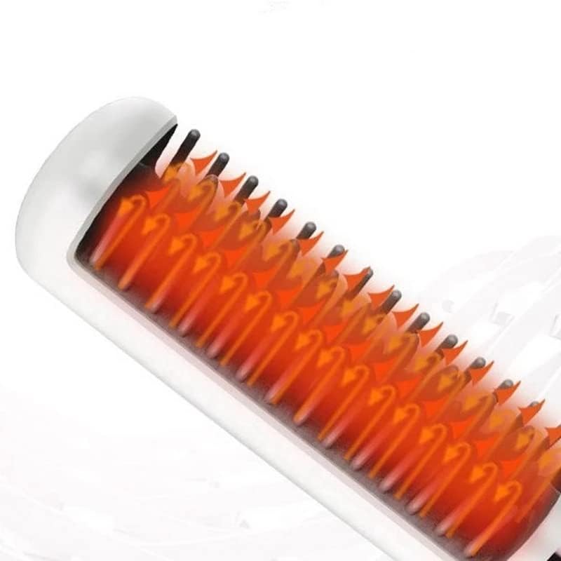 Quul безжичен топол воздух чешел за коса Електричен загревање на топла коса виткар USB јонски четка за четка за четка за коса