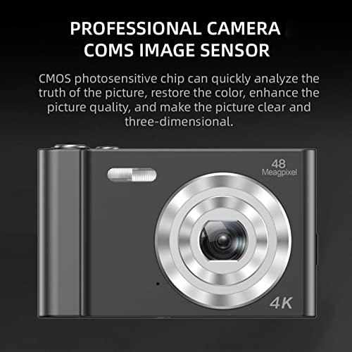 Дигитална камера, компактен фотоапарат 4K 48MP со 16x дигитален зум, преносна точка и снимајте дигитални фотоапарати со 32 GB SD картичка и
