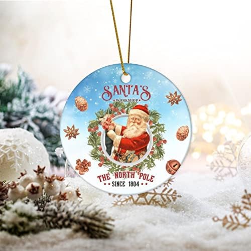 Работилница на Дедо Мраз Божиќните керамички украси на Северен Пол Божиќни венци ореви ореви бонбони Божиќни украси Свети ноќен гроздобер занает