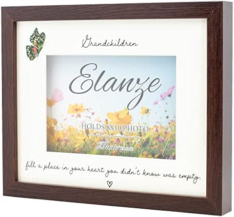 Внуците на Еланзе Дизајнс го исполнуваат вашето срце пеперутка 8 x 10 орев дрво рамка за слика