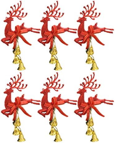 Pretyzoom презентирани украси 6 парчиња новогодишно дрво орнаменти елен bellвонче што виси украси украси за новогодишна елка