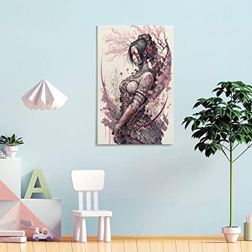 Самурај гејша Уметничко сликарство Постери Постери за соба естетско платно wallидни уметности отпечатоци за wallидни декор декор декор за спални подароци 16x24inch во сти