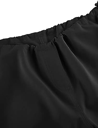 Женски торбички панталони со карго за влечење еластична половината, искривени пешачки панталони падобран панталони за жени хипи салон