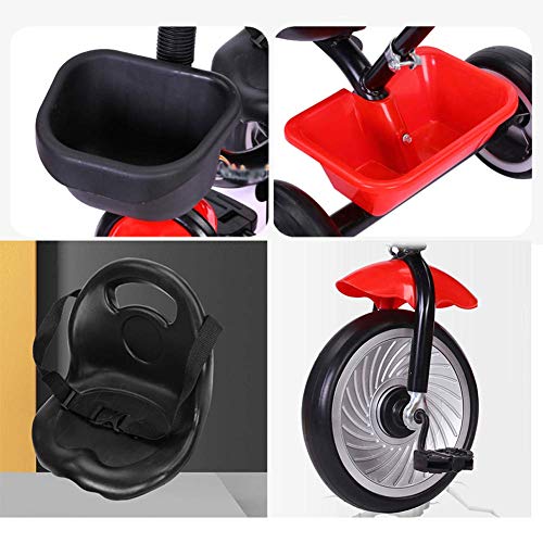 Трикес педални автомобили, детски трицикл за 1-6 годишни момчиња девојчиња кои не се лизгаат педали за деца, скутери, задна корпа, жолта