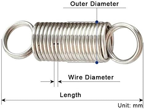 Nianxinn 10 парчиња двојна кука надворешен дијаметар 5мм мала експанзија затегнување на пролетната жица Дијаметар на жица 0. 5мм додатоци за