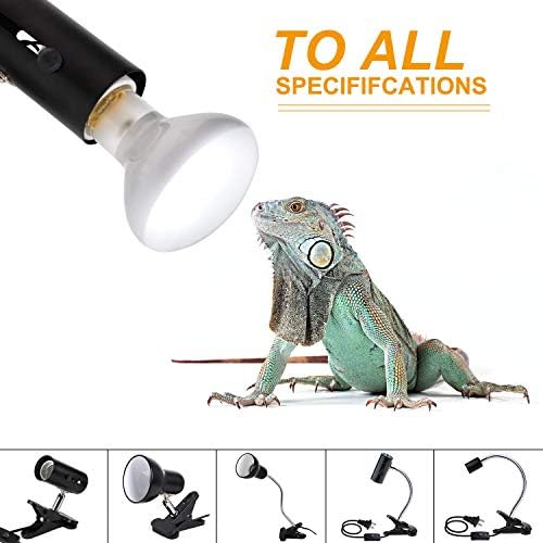Wuhostam 2 Pack 75W Reptile UVA инфрацрвена топлинска ламба, сијалица за базинг мека бела светлина за гуштер, желка, брада змеј,