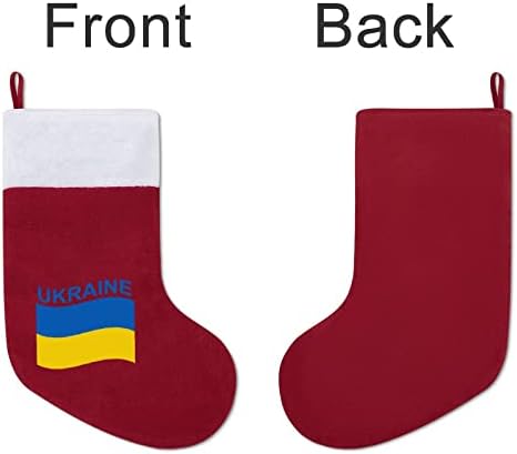 Знаме на Украина Божиќни чорапи Божиќни чорапи торба за подароци за семеен празник дрво виси украси украси