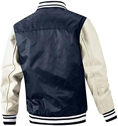 Xiaxogool Mens Mase Varsity јакна каузална тенок фит бејзбол бомбардерски јакни