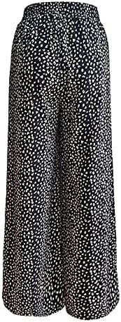 Miashui Casual Pant Suits за жени велур жени лето леопард печати тенки лабави половината удобно женски панталони
