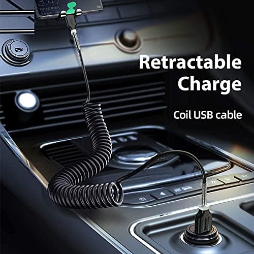 Калем молња кабел за автомобил 2 пакет, кабел за полнач за iPhone Terasako Coil компатибилен со iPhone 12Pro Max/12Pro/12/11/XS/XS Max/XR/X/8/8