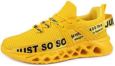 Bestgift двојки патики што дишат летачки ткаени обични чевли сечилото за трчање жолти EU37/US5.5