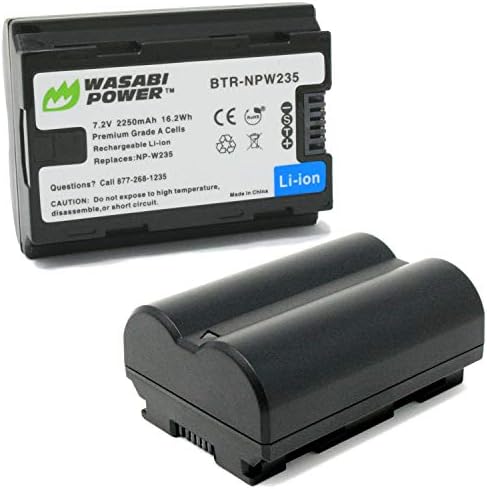 Батерија за напојување wasabi за Fujifilm NP-W235 и компатибилна со Fujifilm X-H2S, GFX 50S II, GFX 100S, X-T4 и VG-XT4 вертикална